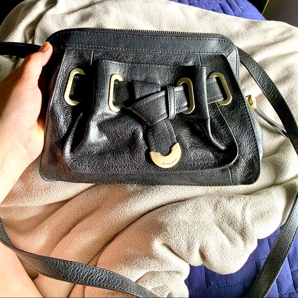 B. Makowsky black leather handbag crossbody